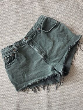 Vintage 90s Levi green cutoff shorts